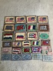 Antique Tobacco Cigar Box Felt Flannel Flags 1910 s Lot Of 30 Assortment