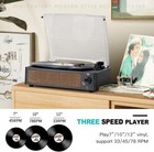 Vinyl Record Player With Speakers - Vintage Style Belt-driven Turntable Wireless