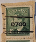 Canada Postage   King George Vi   Green 1    Stamp   Cancelled posted   1949   P50