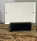 Vtg Thick Clear Acrylic Lucite Magnetic Block Photo Frame 4x6 Leeds Leather Sony