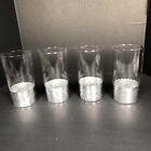 Zodax Fez Cut Glass Tumblers With Silver Leaf Set Of 4 - 6 5 Inch Tall