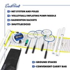 2-in-1 Volleyball And Badminton Set  Adjustable Height Net Set With Accessories