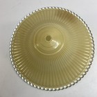 Vintage Ceiling Light Shade Center Hole Art Deco Beaded Rim Frosted Glass 12 In