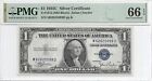 1935c  1 Silver Certificates  2 Pmg Gem Uncirculated 65 66 Epq Banknotes 
