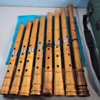 Japanese Traditional Vintage Shakuhachi  Flute Instrument Set Of 8  With Case