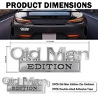 2pcs Old Man Edition Car Emblems 3d Metal 4 15  1 48  0 35 Inch  Silver-black 