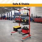 Auto Body Rolling Parts Storage Rack For Repair Shops Garages Heavy Duty Steel