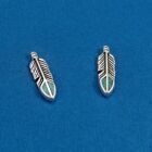 Sterling Silver Turquoise Feather Post Earrings - Southwestern Stud Earrings New