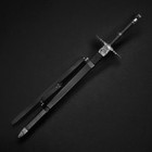 Medieval Fantasy Two Handed Sword - Stainless Steel Sword Blade W faux Leather