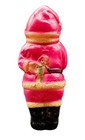 Vintage Celluloid Santa Claus Rattle W doll Behind Back Japan