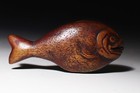 Japan Antique Netsuke Wood Fish Inro Ojime Sagemono Rare Edo Era Original