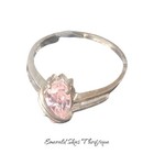 Vintage Avon Sterling Silver Necklace And Ring Set Pink