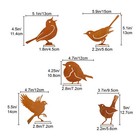 5pcs Rusty Metal Birds Ornament Simulation Bird Art Sculpture Garden Fence Decor