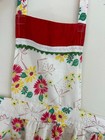 Vintage 1950 s Cottage Chic Floral Bib Front Apron Flowers Rick Rack Pockets
