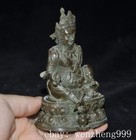 4 old Tibet Buddhism Temple Bronze Mouse Yellow Jambhala Buddha Statue