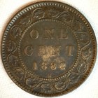1882 H Bronze Canadian Large Penny One Cent Coin Xf Circulated 1c Extra Fine