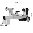Variable-speed Woodworking Lathe Machine 3 4 Hp 650-3800 Rpm For Woodworking
