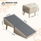 Foldable Dog Stairs Ramp 2-in-1 Wooden Pet Steps For Couch Bed Light Gray