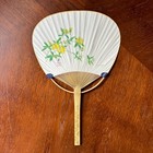 Vintage Japanese Bamboo Uchiwa Fan Set 8 Wildflower Harimaya Japan