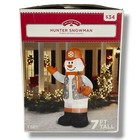 New 7ft Hunter Snowman Inflatable Airblown Gemmy Lighted New In Open Box Tested