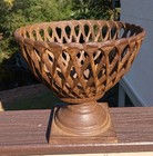 Vintage Old Antique French Cast Iron Fruit Bowl 1900s Art Deco