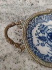 Vintage Chinosierie Jewelry Dish With Bronze Accents