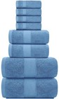 Luxury Light Blue Bath Towel Set - Spa Soft Cotton 2 bath 2hand 4 wash 8 Piece