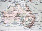 1901 Antique Physical Map Of Australia Oceania Pacific German Colonies Hawaii