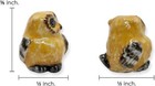      High Yellow Owl Figurine Ceramic Birds Miniature Animals Porcelain Decor Gift