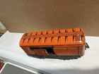Marx  Orange 384299 B   O 6  Tin  Train Box Car  With Tab Couplers   Slide Doors