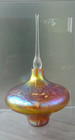 Signed 1996 Roger Vines Art Glass Golden Iridescent Scent Perfume Bottle
