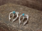 Native American Sterling Silver   Turquoise Naja Post Earrings - Bitsie