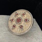 Mongolian Style Silver Plated Ring Unisex Vintage Adjustable Band
