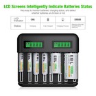 Ebl 8-slot Lcd Usb Battery Charger For Aa Aaa C D Size Rechargeable Batteries