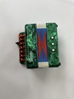 Vintage Goodlin Accordion Kids Pearloid Green Button Box