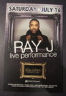7 16 2011 Ray J Concert Promo Flyer Card 6x4  Gallery Nightclub Las Vegas R b