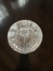 Vintage Glass Powder Jar W  Lid Floral Design