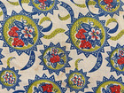  vintage Feed Sack  1930-50s Red Strawberries In Green   Blue Circle 45 l X 37 w