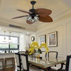 52   Ceiling Fan W  Led Light With Remote Control 5 Blades Tropical Palm Leaf