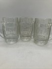 Vintage Set Of 3 Dads Root Beer Barrel Heavy Glass Mugs
