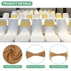 50-pack Spandex Chair Sashes  Chair Bands Slider Sashes For Party  gold 