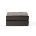 31 Inches Square Storage Ottoman Softly Bonded Leather Upholstered Footstool