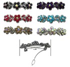 6-pack-6 Small Barrettes  French Clasp Sparkly Stone For Women Girls 1338-6d1