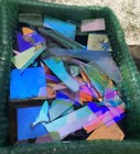 Stained Glass Scrap Glass   -18lb  Dicro iridized textured opels transparent