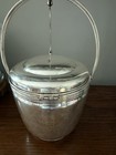 Vtg Art Deco Silver On Copper Insulated Glass Lined Ice Bucket