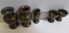 5 Vintage 1920 s Miniature Brass Doll House Size  Vases  2 Goblets  All Original
