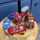 Kids Disney Pixar Cars Table Lamp 3d Fire Truck Lightning Mcqueen Mater No Shade