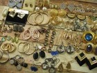 Vintage Lot 40 Pair Earrings Rhinestone Drop Dangle Fashion Jewelry Pierced Big