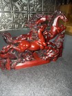 Vintage running Wild Stallion Horses Statue Resin Figurine  Feng Shui china 6x9