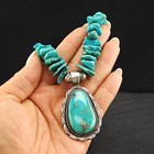Native American Turquoise Heishi Necklace With Sterling Silver Accents